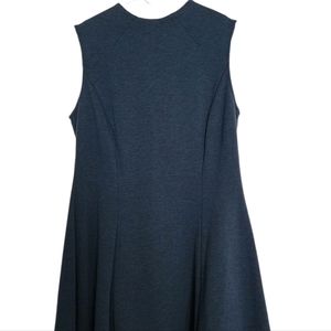 Donna Morgan solid teal blue green sleeveless round neck fit n flare dress SZ 10